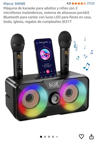 Máquina Karaoke SINWE SK1 con 2 Micrófonos