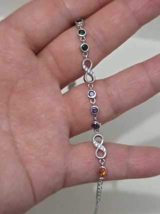 Pulsera Plata 925 Infinito Multicolor 20cm