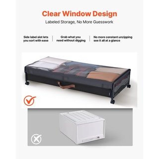Contenitore sottoletto con ruote, 915 x 460 x 185