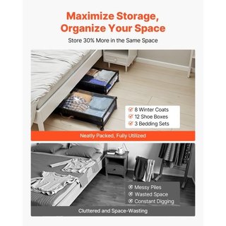 Contenitore sottoletto con ruote, 915 x 460 x 185
