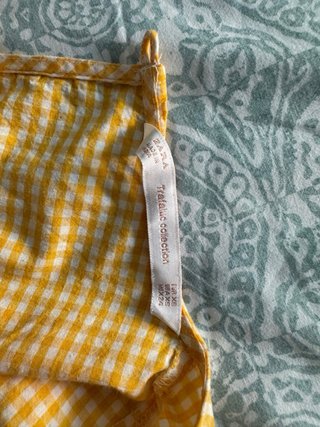 Vestido Zara cuadros amarillo y blanco