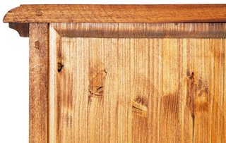 Vetrina Country in legno massello di tiglio finitu