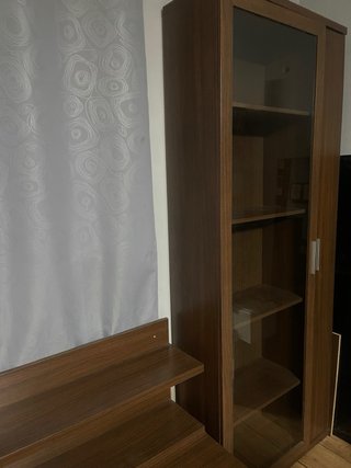 Conjunto comedor madera y cristal