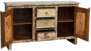 Credenza in legno massiccio riciclato con finitura