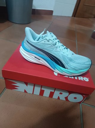 Zapatillas Puma Nitro Running Azul Blanco