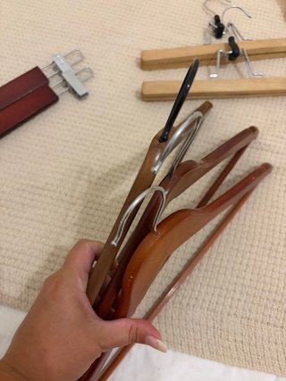 Lote 10 Perchas Madera Natural