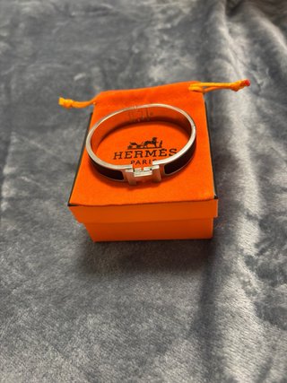 Braccialetto Hermès Arceau Argento e Nero
