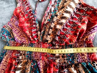 Vestido bohemio multicolor,62 cm sisa