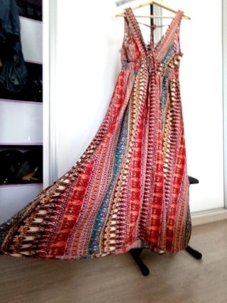 Vestido bohemio multicolor,62 cm sisa
