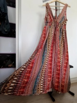 Vestido bohemio multicolor,62 cm sisa