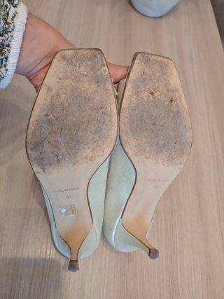 Zapatos con tacón dorados de fiesta, talla 41