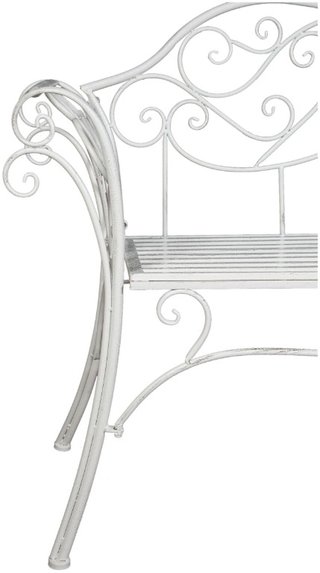 Divanetto panchina Liberty in ferro finitura bianc