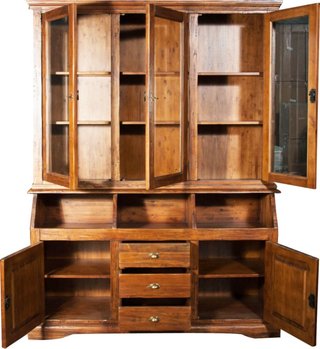 Libreria Country in legno massello di tiglio finit