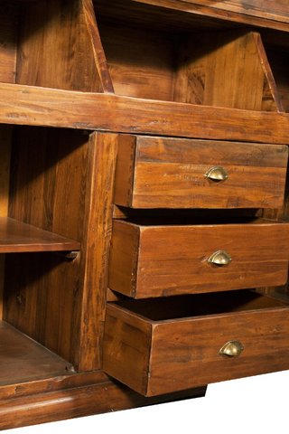 Libreria Country in legno massello di tiglio finit