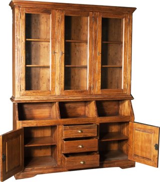 Libreria Country in legno massello di tiglio finit