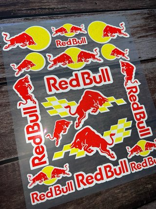 KIT PEGATINAS VINILO RED BULL RACING LOGO MOTO