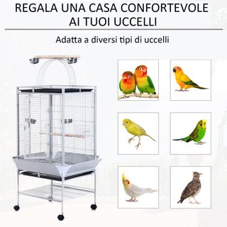 Jaula para pájaros con ruedas, 161.5 cm de altura,