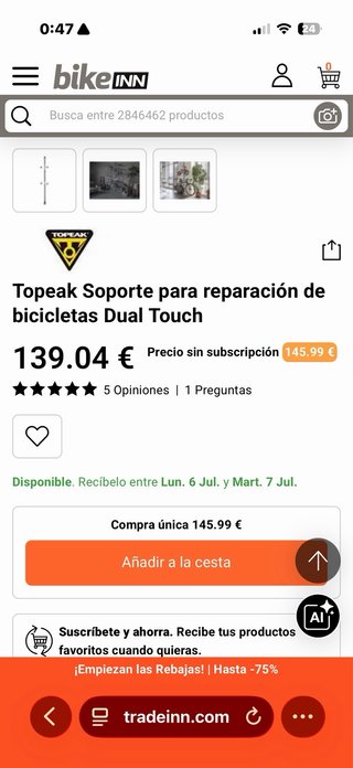 Soporte Bicicleta X-Tools Dual Touch