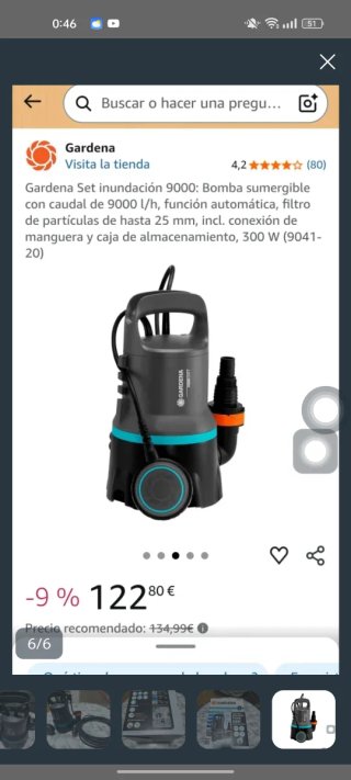 Bomba de agua Gardena 9000 - Vaciar piscina