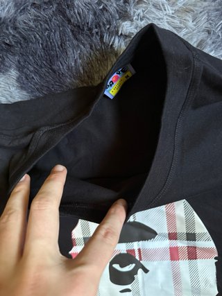 Camiseta BAPE Burberry Negra Talla M
