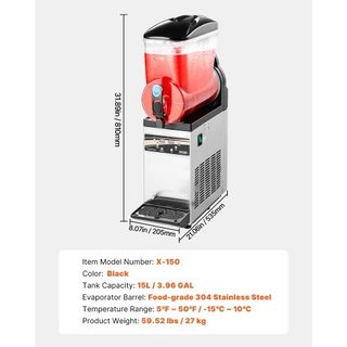 Macchina commerciale per bevande ghiacciate, 15L,