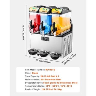 Macchina commerciale per bevande ghiacciate, 15Lx3