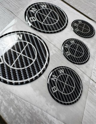 EMBLEMAS GEL BMW FIBRA CARENADO DEPOSITO MOTO LOGO