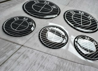 EMBLEMAS GEL BMW FIBRA CARENADO DEPOSITO MOTO LOGO