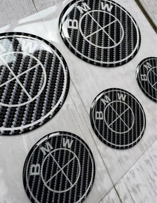 EMBLEMAS GEL BMW FIBRA CARENADO DEPOSITO MOTO LOGO