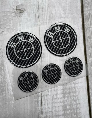 EMBLEMAS GEL BMW FIBRA CARENADO DEPOSITO MOTO LOGO