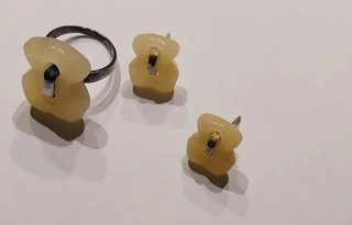 Pendientes y anillo Amarillos Cruise.