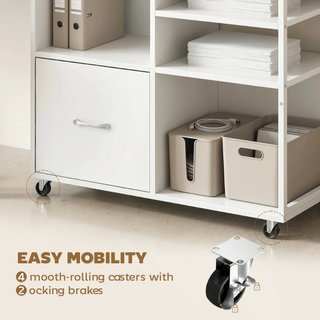 mesa para impresora con ruedas y cajón A4, ideal p