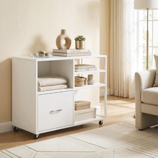 mesa para impresora con ruedas y cajón A4, ideal p
