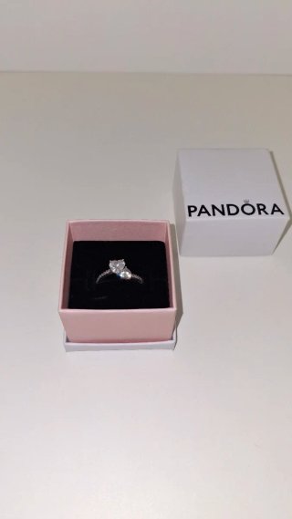 Anillo Pandora Plata Corazones Talla 60