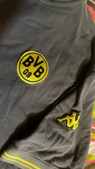 Polo Kappa Borussia Dortmund Vintage Gris y Amaril