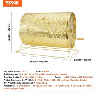 Urna per lotteria, 37,6 x Ø54 cm, placcata in otto