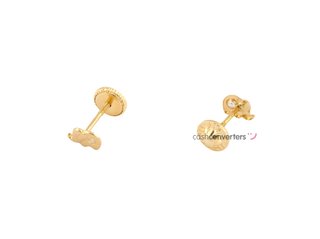 pendientes oro 18k con piedra con circonita