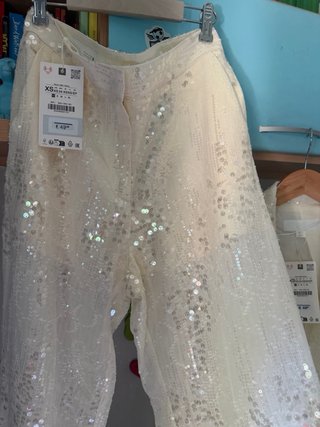 Traje Zara Lentejuelas Blanco roto