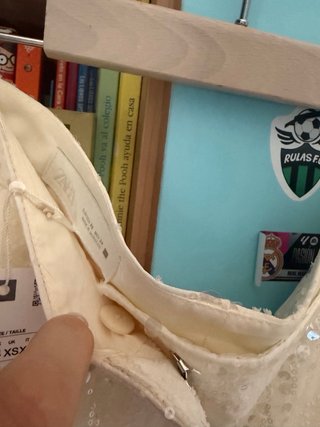 Traje Zara Lentejuelas Blanco roto