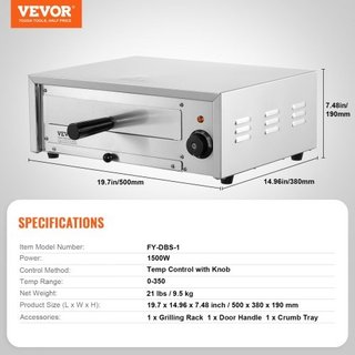 Forno elettrico per pizza da appoggio, 30 cm, 1500