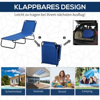 Tumbona con parasol, plegable, ajustable