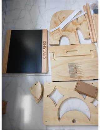 COSYLAND Torre de Aprendizaje Infantil 4 en 1 para Cocina con Barandilla de Seguridad - Diseño Plegable con Doble Pizarra - Conver
