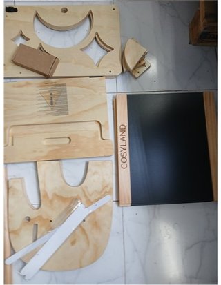 COSYLAND Torre de Aprendizaje Infantil 4 en 1 para Cocina con Barandilla de Seguridad - Diseño Plegable con Doble Pizarra - Conver