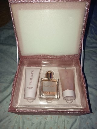 Set Perfume Rose Nude Glitter Caja Regalo