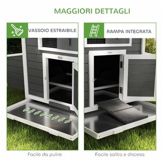 Gallinero de madera para exteriores con 2 nidos de