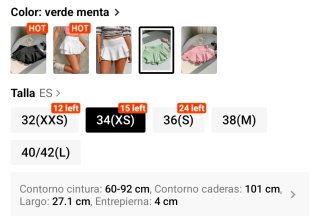 Falda pantalón mint NUEVA