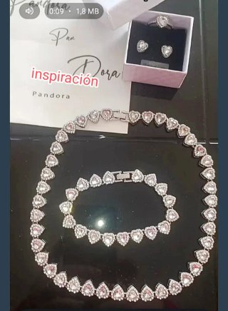 Conjunto inspiración Pandora Corazón Plata