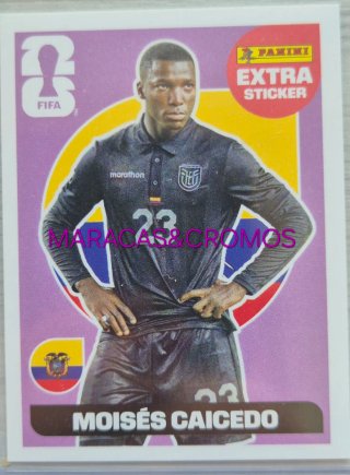 EXTRA STICKER MORADO MOISÉS CAICEDO FIFA WORLD CUP