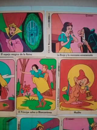 Lote pegatinas chicles Blancanieves 2002