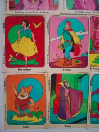 Lote pegatinas chicles Blancanieves 2002